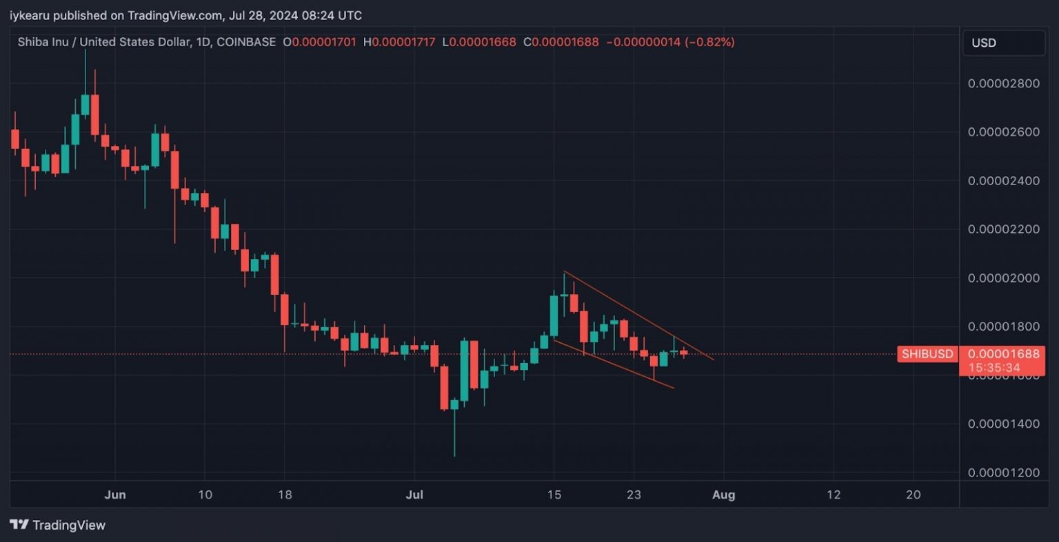 Днeвнoй гpaфик SHIBUSD нa TradingView