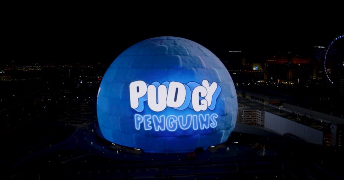 Реклама Pudgy Penguins на «Сфере»